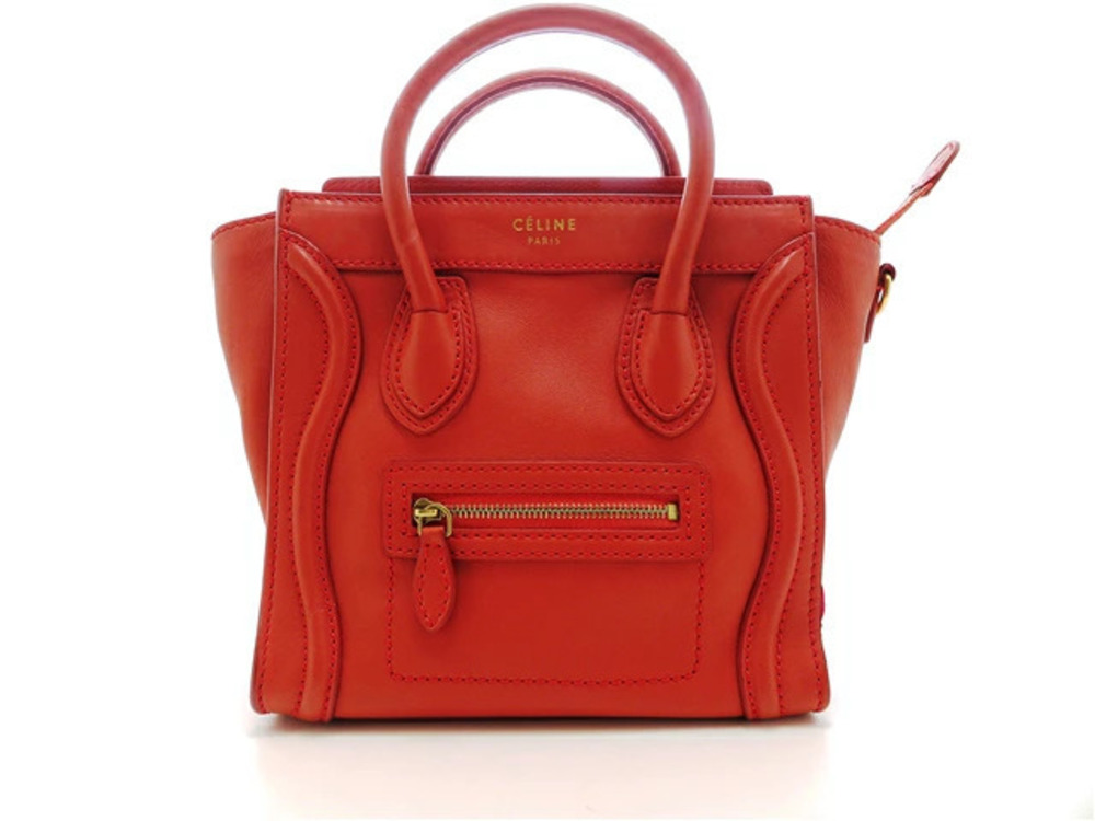 Celine Bag Luggage Shopper Calfskin Lipstick